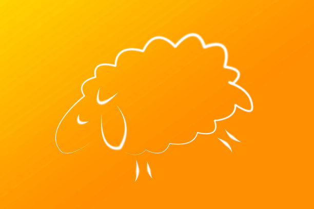 以黄色为背景的绵羊图片下载