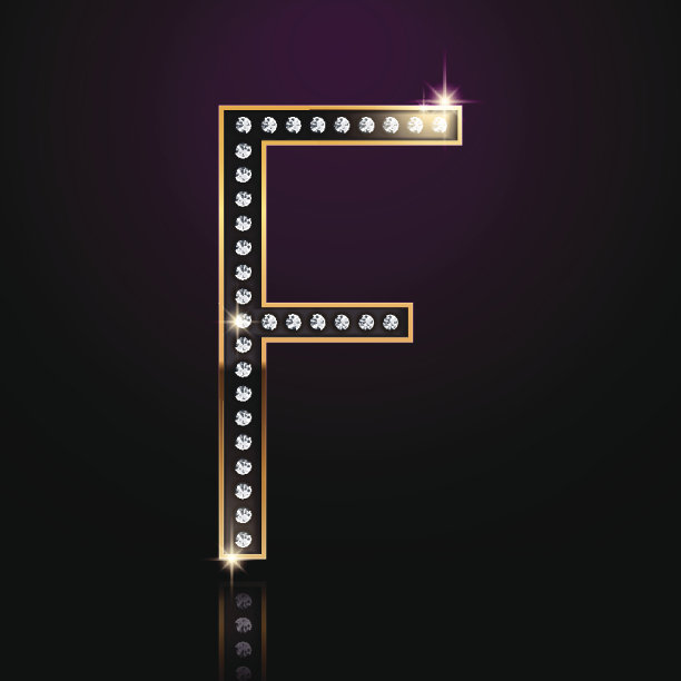 3d优雅的钻石字母F图片下载