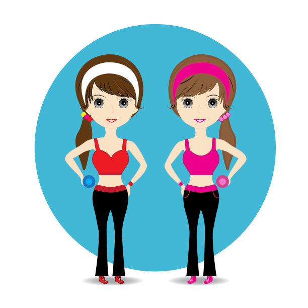 可爱的女人锻炼在运动服装拿着哑铃微笑图片下载