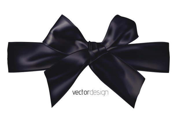 黑色缎带和蝴蝶结。图片下载