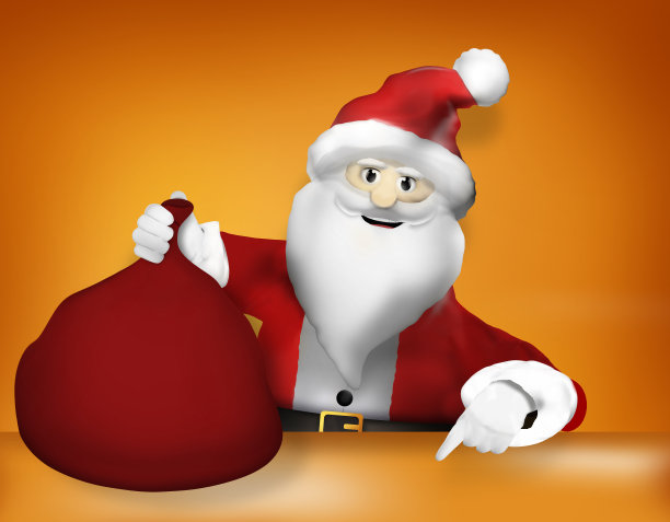 圣诞老人竖起大拇指图片下载