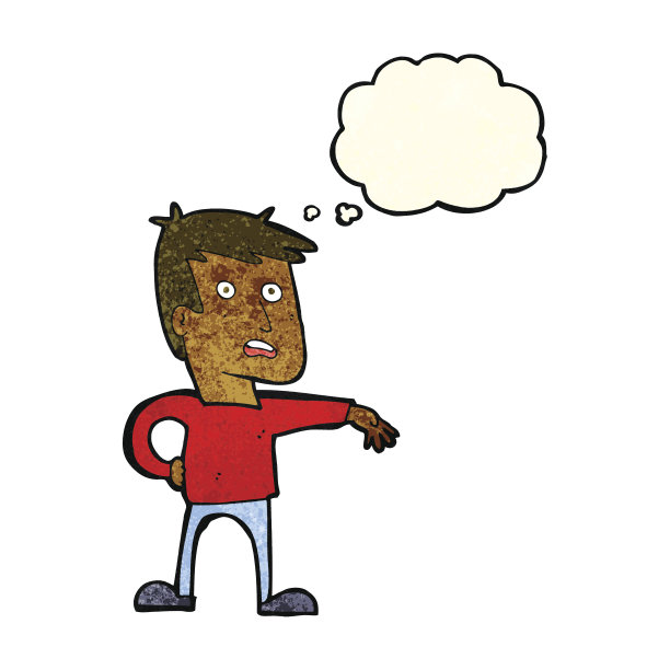 卡通人物：用气泡做出露营手势图片下载