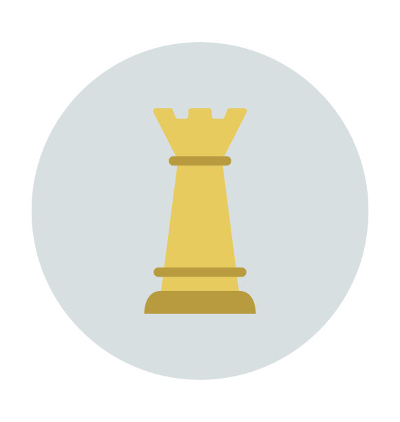 象棋塔彩色矢量图标图片下载