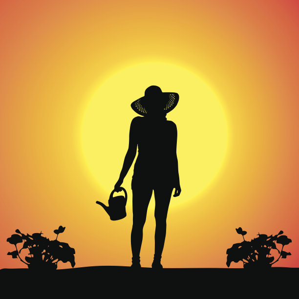 向量剪影的园丁。图片下载