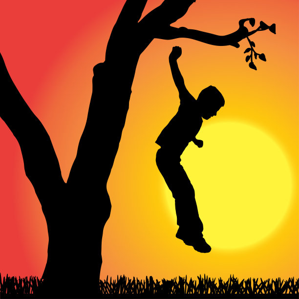 矢量剪影的孩子。图片下载