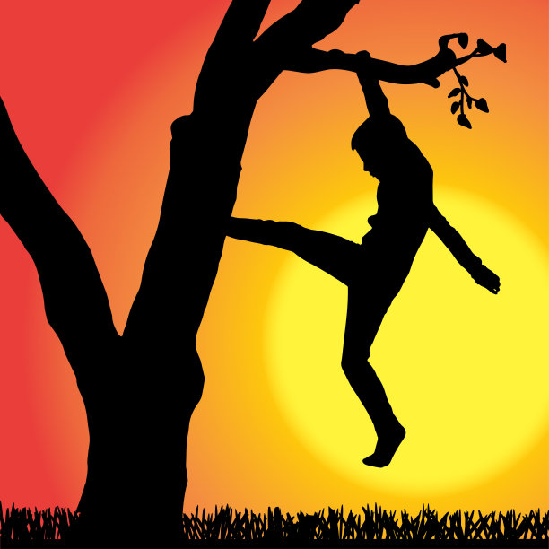 矢量剪影的孩子。图片下载