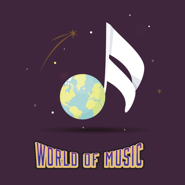 世界音乐-矢量插图图片下载
