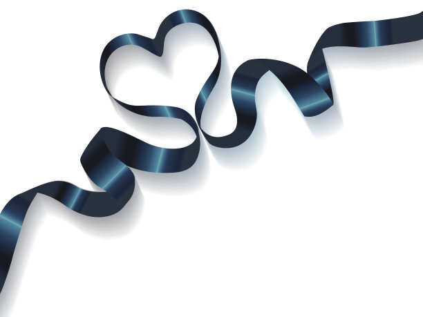 白色背景上的深蓝色缎带。图片下载