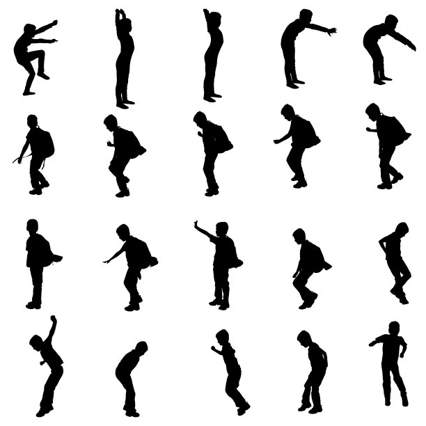 矢量剪影的一个男孩。图片下载