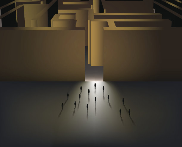 小个子男人进入了一个神秘的迷宫图片下载