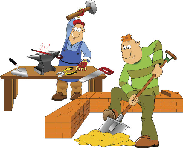 两个建筑工人图片下载