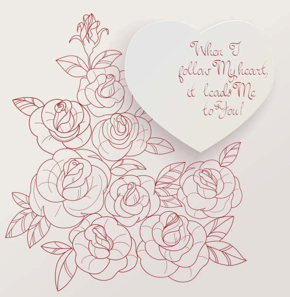 复古卡片玫瑰花束浪漫语录图片下载