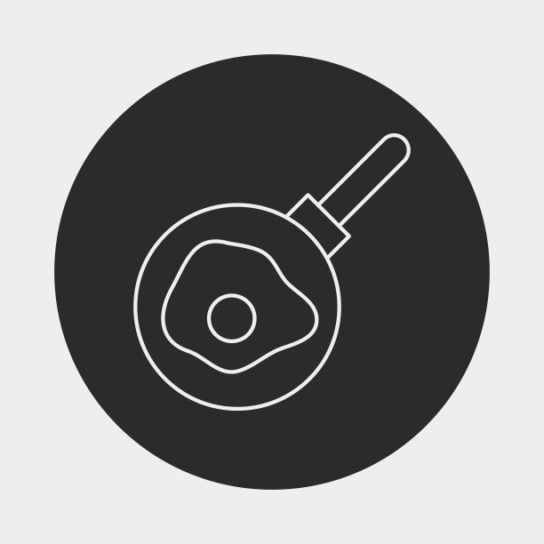 煎蛋锅线条图标图片下载