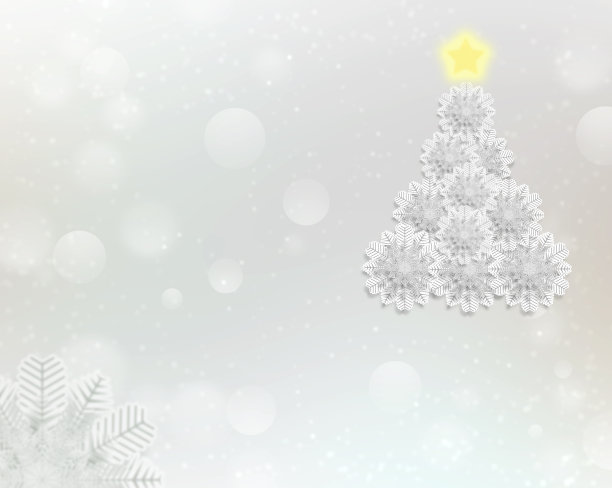 美丽的圣诞树的花边雪花在灰色的背景。图片下载