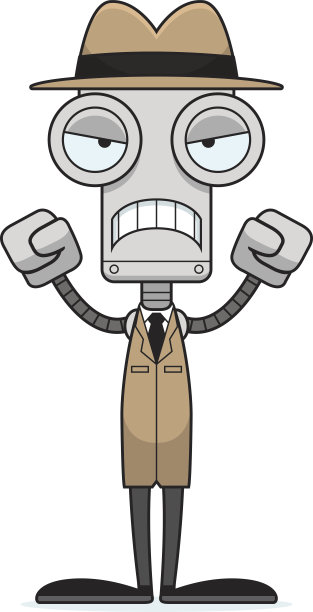 卡通愤怒侦探机器人图片下载