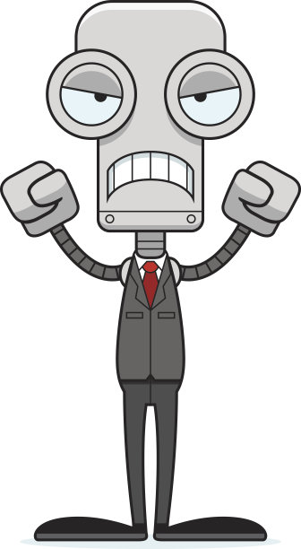 卡通愤怒的商人机器人图片下载