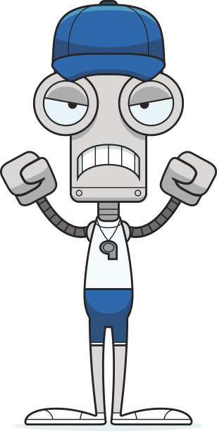卡通愤怒教练机器人图片下载