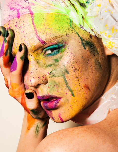 创意妆容的模特图片下载