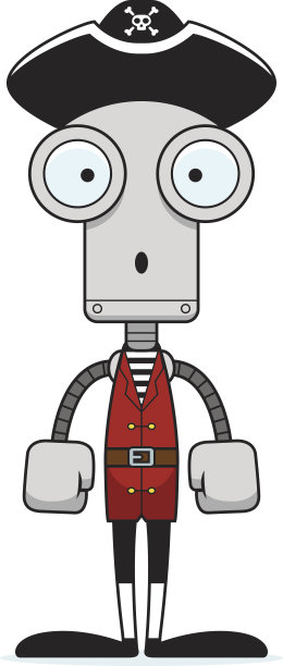 惊奇的卡通海盗机器人图片下载