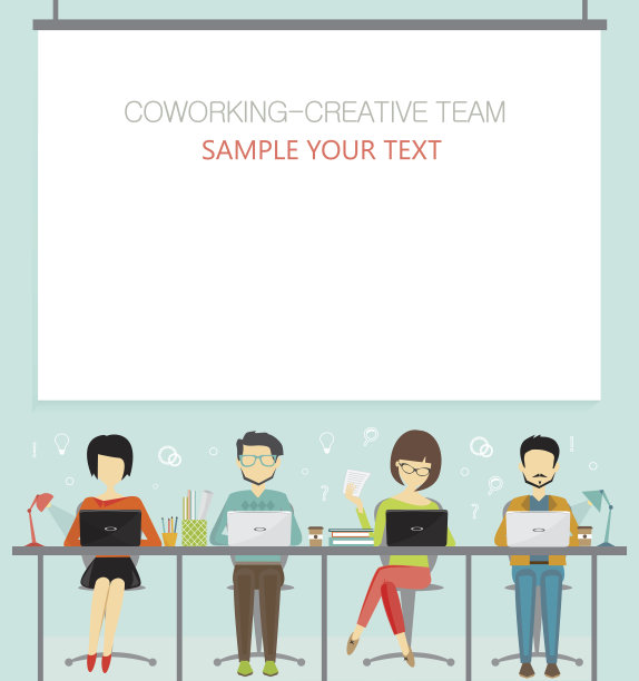 创意团队用帆布纸来进行布局图片下载