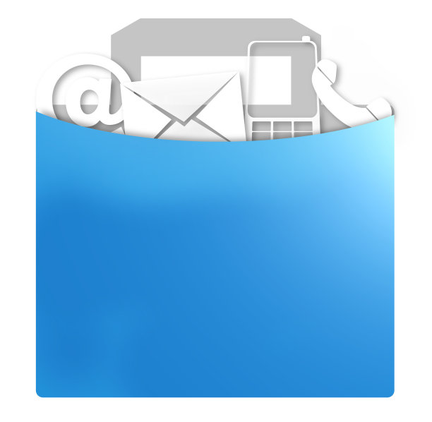 信息收集包浅蓝色，带有图标符号图片下载