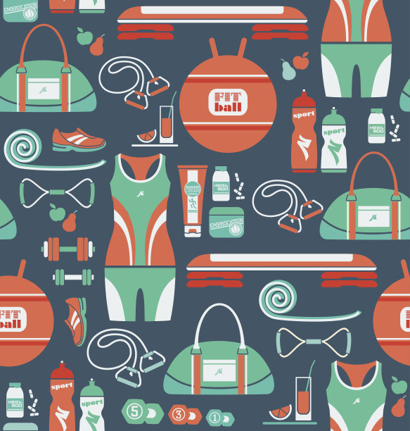 无缝模式与图标的健身。图片下载