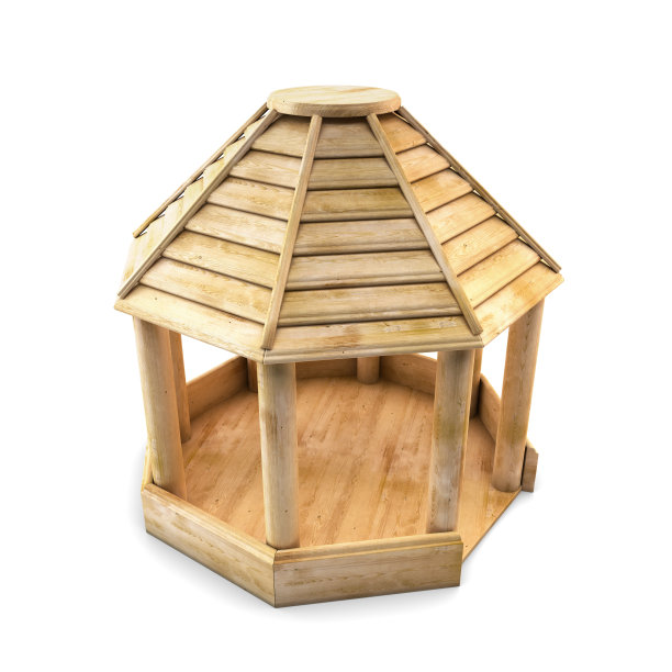 花园木凉亭休息图片下载