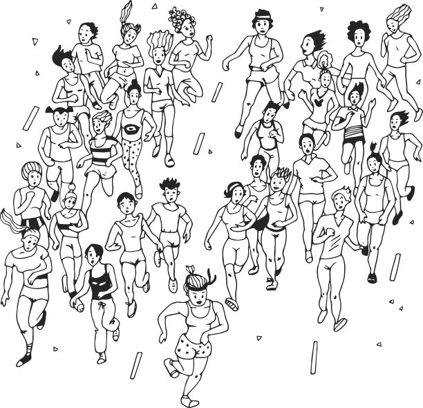 一群女子马拉松选手图片下载