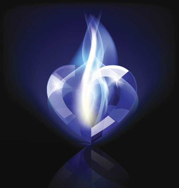 燃烧的蓝色heart-crystal图片下载