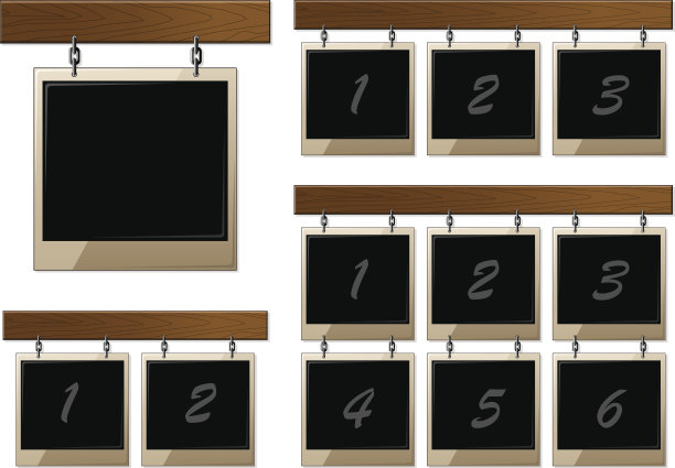 一套空框架的木板图片下载