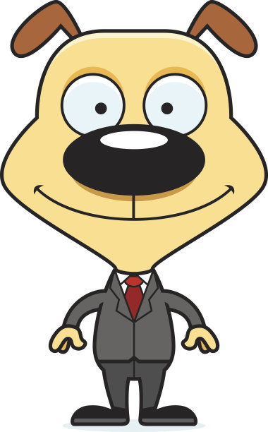 卡通微笑的商人小狗图片下载