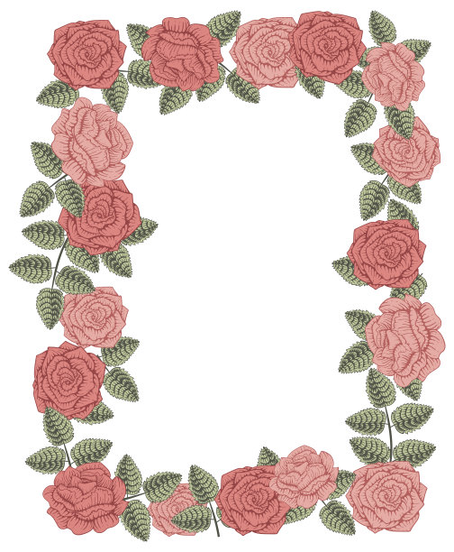 复古矢量垂直邀请卡。五颜六色的叶子和玫瑰。图片下载