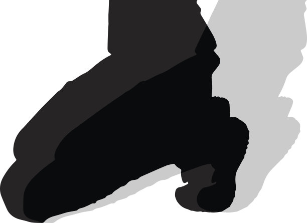 男性脚的矢量轮廓。图片下载