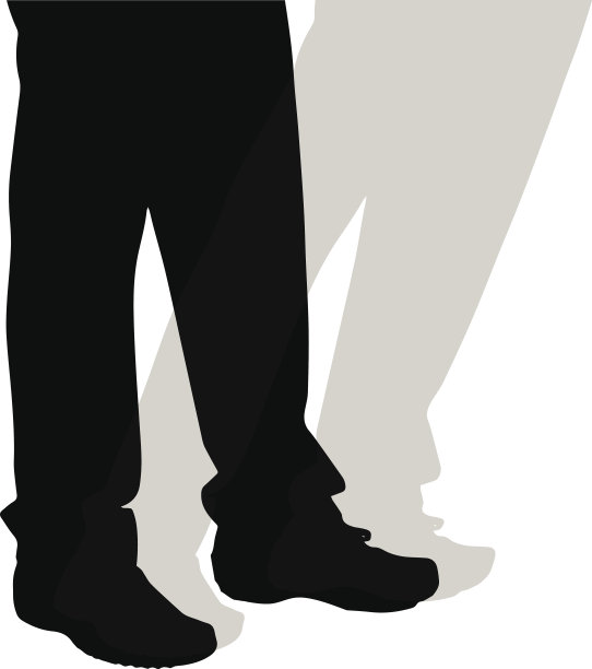 男性脚的矢量轮廓。图片下载