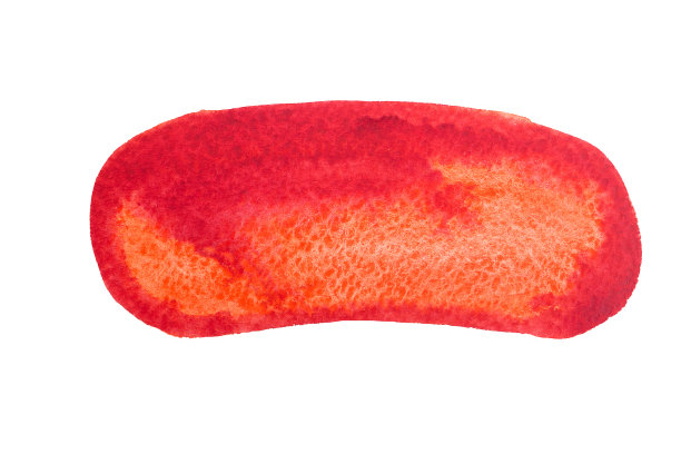 水彩手绘孤立的红色和橙色斑点。光栅图图片下载