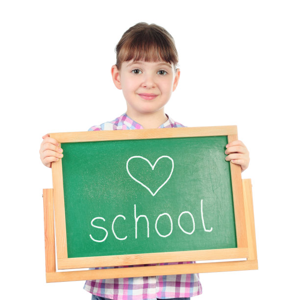 拿着黑板的小女孩图片下载