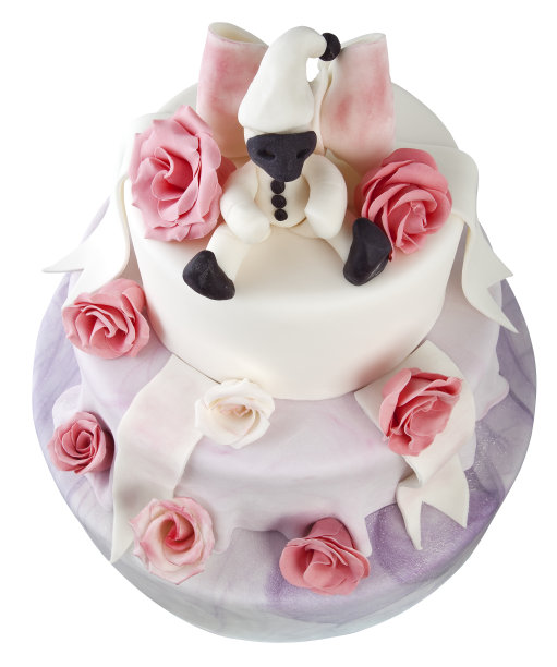 白色玫瑰生日蛋糕图片下载