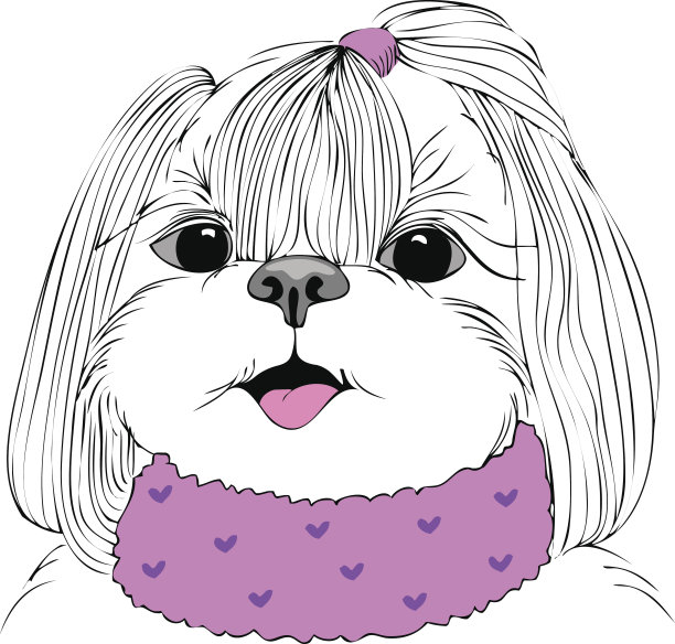 狗狗女孩穿粉色的时尚肖像图片下载