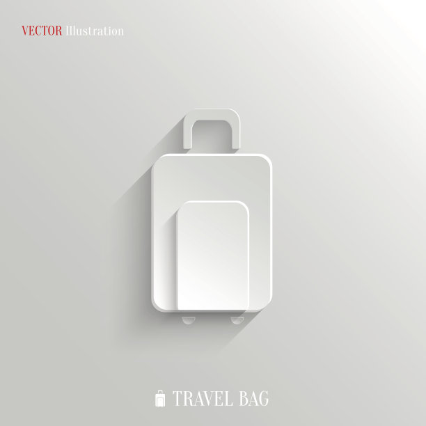 行李图标-矢量白色应用程序按钮图片下载
