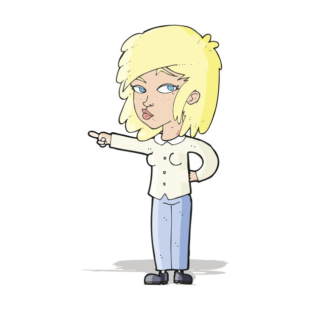 卡通女人指向图片下载