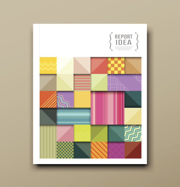 封面年报，彩色图案面料方图片下载