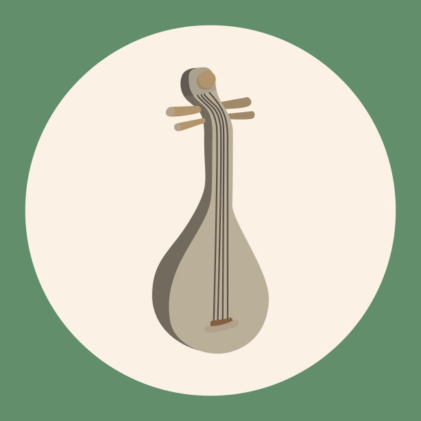 琵琶乐器卡通主题元素图片下载