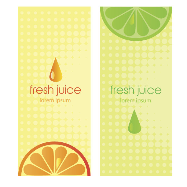 带有风格的柑橘类水果和水花的横幅图片下载