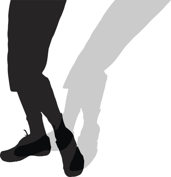 男性脚的矢量轮廓。图片下载