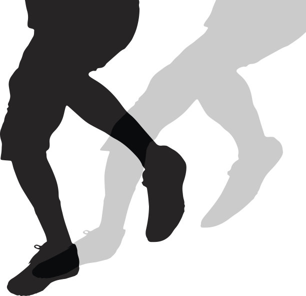 男性脚的矢量轮廓。图片下载