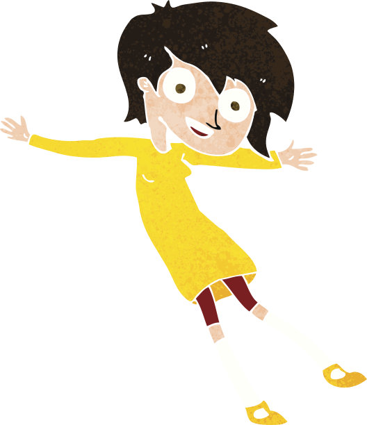 卡通疯狂兴奋的女孩图片下载