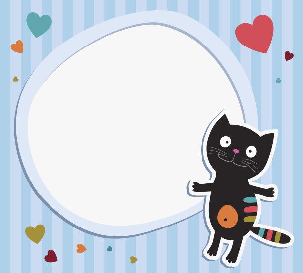 有趣的猫。框架。矢量图图片下载