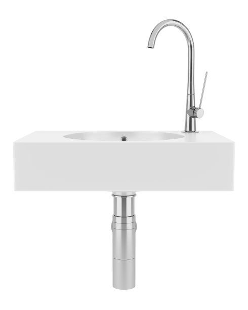 陶瓷浴室水槽孤立在白色背景素材图片