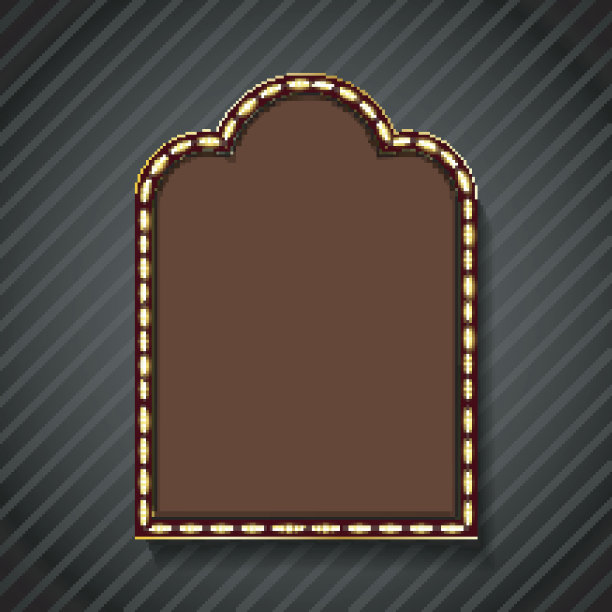 黑色背景上的复古箭头文本框矢量素材图片下载