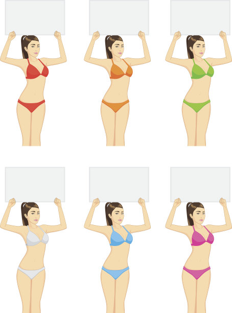 颜色收集比基尼女性图片下载